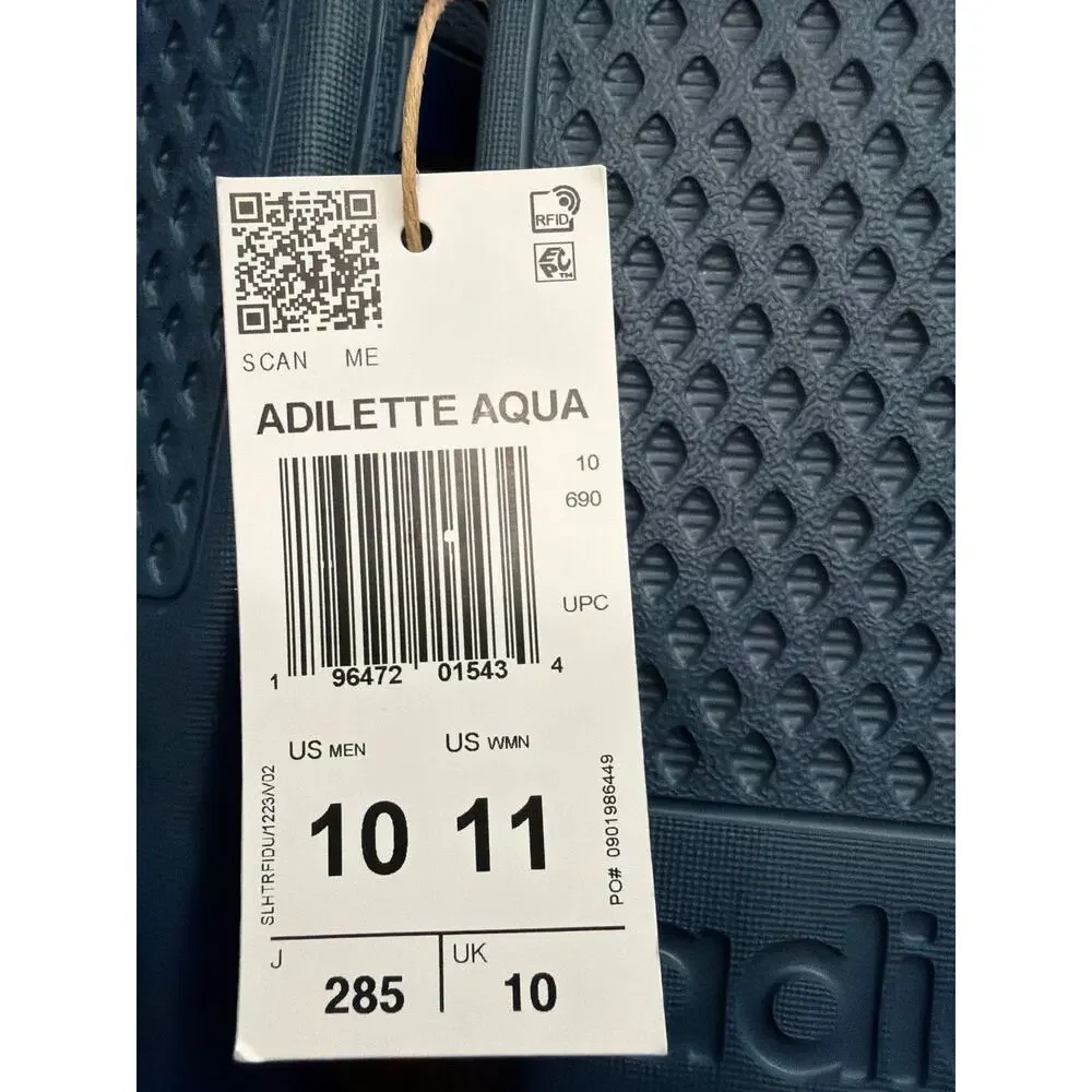 ADIDAS IF0895 Adilette Aqua Slides Preloved Ink Blue Size M10 W11 New